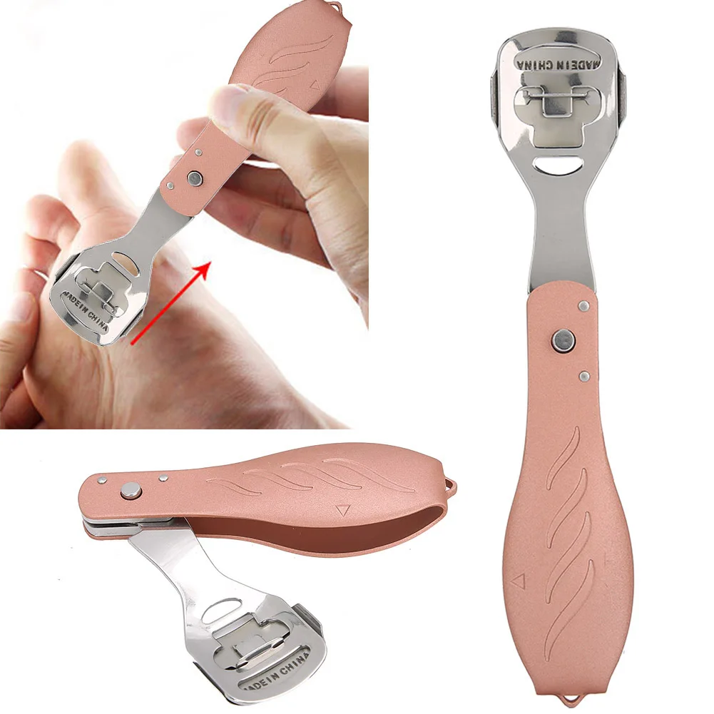 

4 Colors Portable Callus Remover Planer Stain Steel Foot Rasp Dead Skin Cuticle Pedicure Scrubber Stainless Steel Foot Care Tool