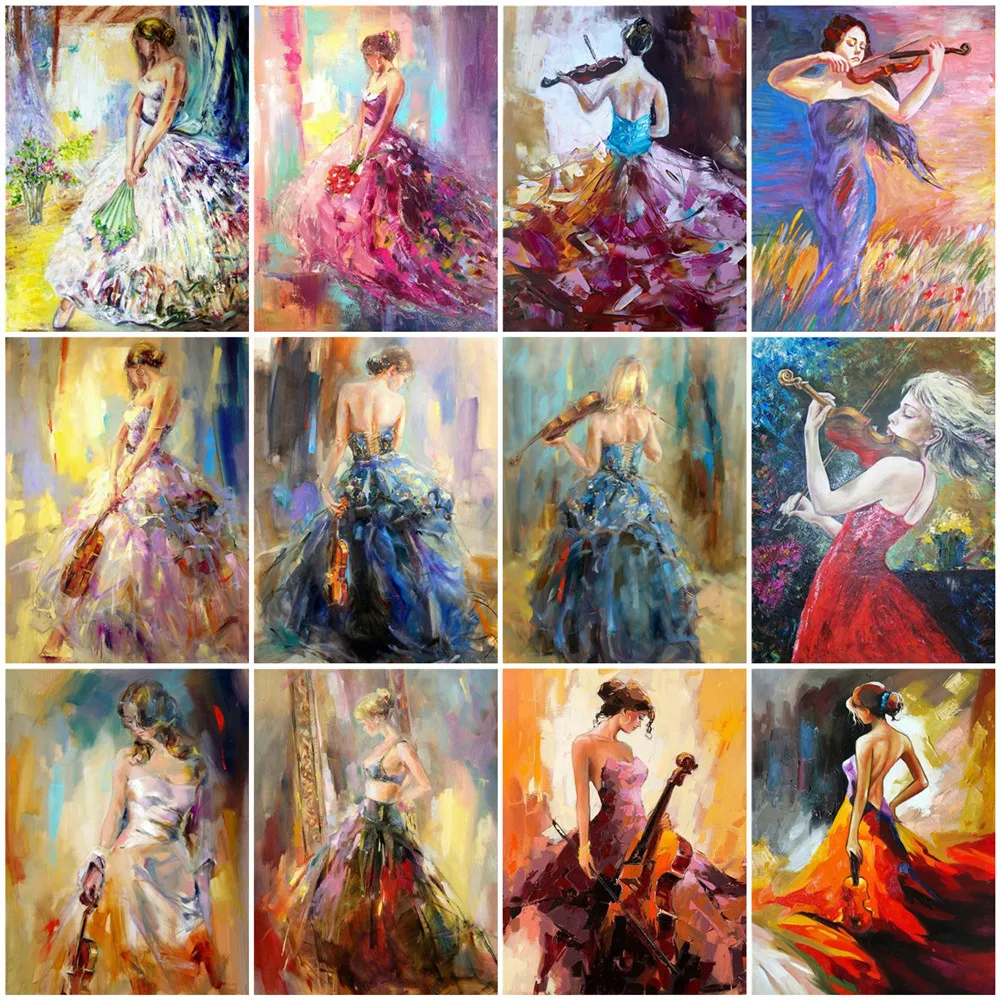 

Картина по номерам HUACAN, «сделай сам», рамка для девочек, уникальный подарок на холсте, акриловая живопись по номерам, женское настенное иску...