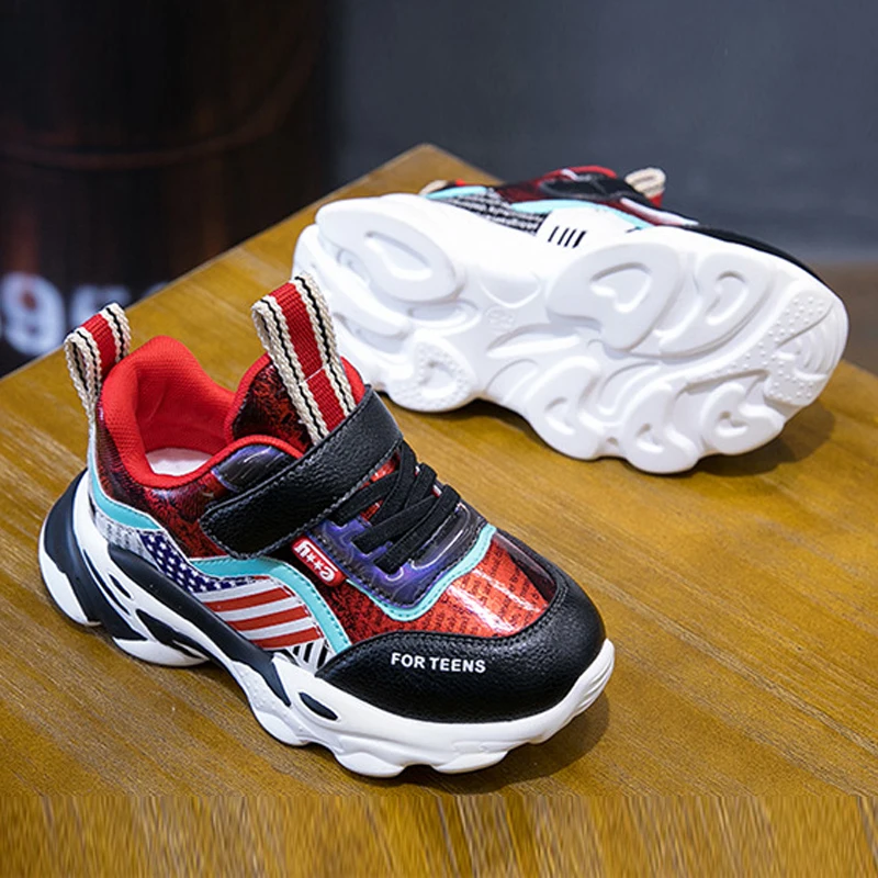 Kids Shoes Boys Leather Running Sneakers Designer Shoe Laces Elastic Youth Basketball Sport Teenage Girls | Детская одежда и обувь