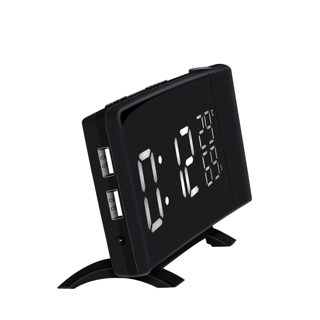 Проекционный будильник, цифровые часы, FM USB, двойные сигналы, переключение, 3 цвета,, высокое качество, поддержка,, Прямая поставка