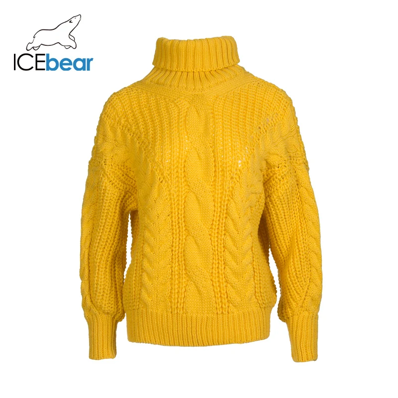 ICEbear Новинка 2019 осенне-зимний женский свитер с отворотом большой скрученный