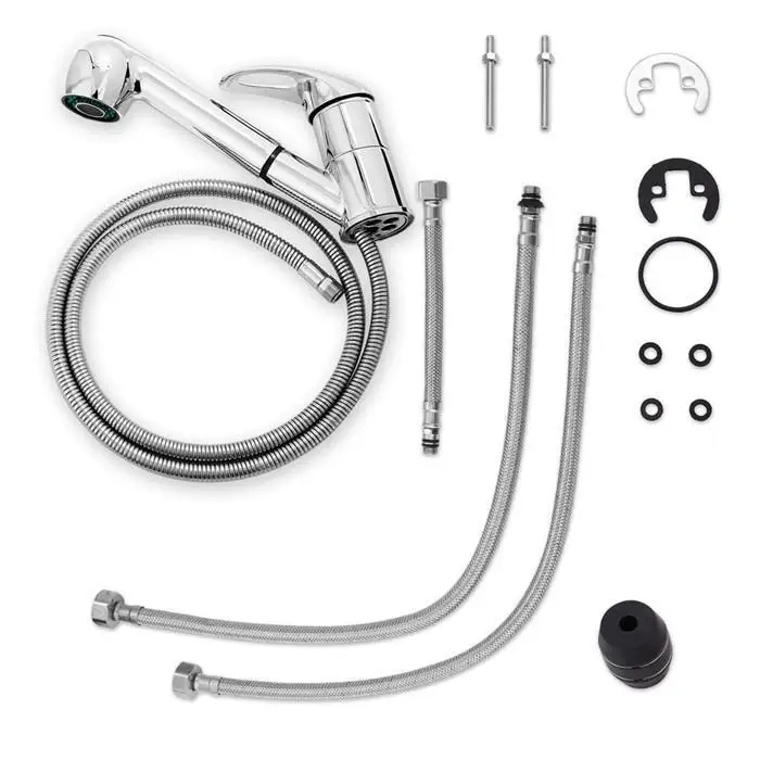 Смеситель для кухни серебряный с одной ручкой кухонный кран одним отверстием