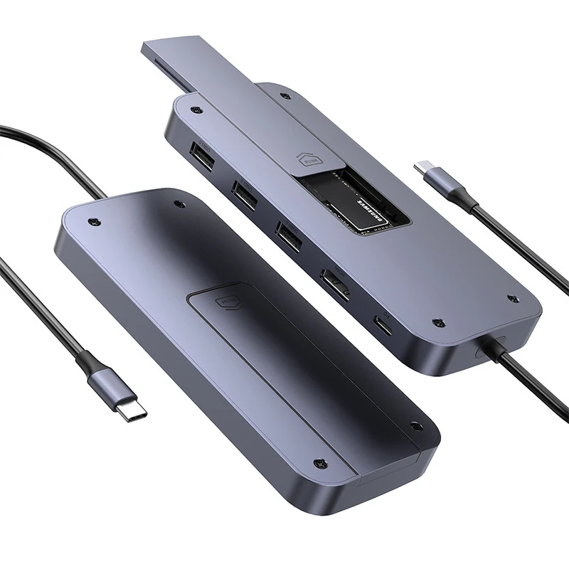 USB 3. 0 GEN2 Hub для MacBook Pro M1 с корпусом HDD NVME M.2 SSD чехол 10G HDMI 4K60hz SD/TF PD100W док-станция |