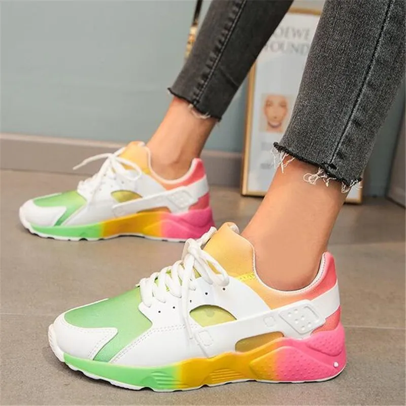 

Large size colorful sports shoes womens 2021 new mesh women's shoes fashion casual breathable platform sneakers women loafers
