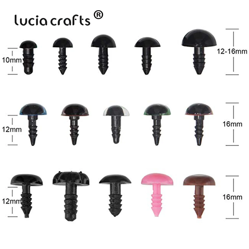 Lucia Crafts 6-14mm Colorful Plastic Animal Safety Eyes Eyeball For Soft Toys Doll Craft Accessories Y0104 | Дом и сад