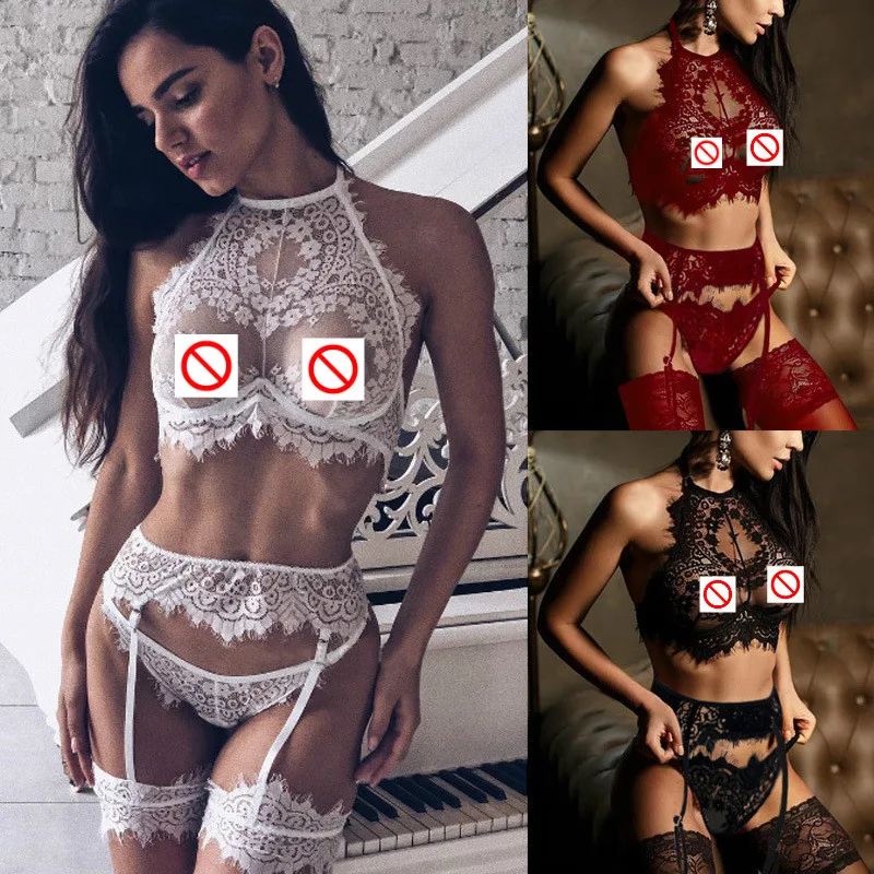 2019 сексуальное женское белье Хит белый черный кружевной ремень вышивка Тедди