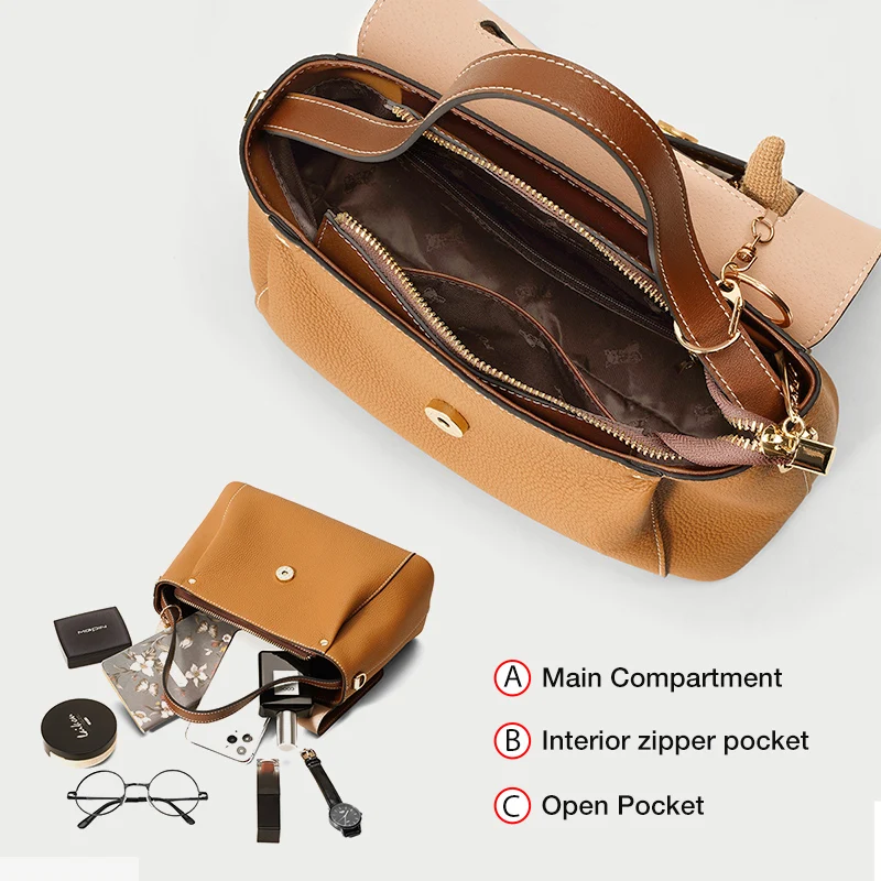 

FOXER Genuine Leather Women Top Handle Bag Soft Brand Female Fashion Shoulder Handbags Original Designer Ladies Commuter Purse