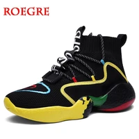 new mens casual sneaker fashion socks shoes men high help lace up knit breathable walking flats walking shoes man big size 47 48