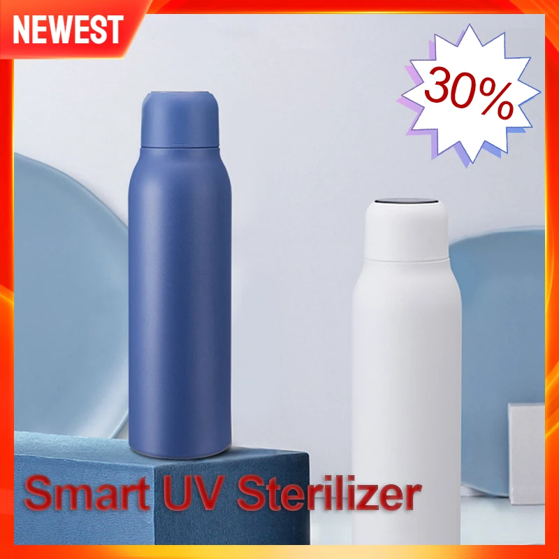 

Vacuum Thermos Cup 600ml 304 Stainless Steel Smart UV Sterilizer Self Cleaning Water Purifier Bottle Travel Camping Vacuum Cup