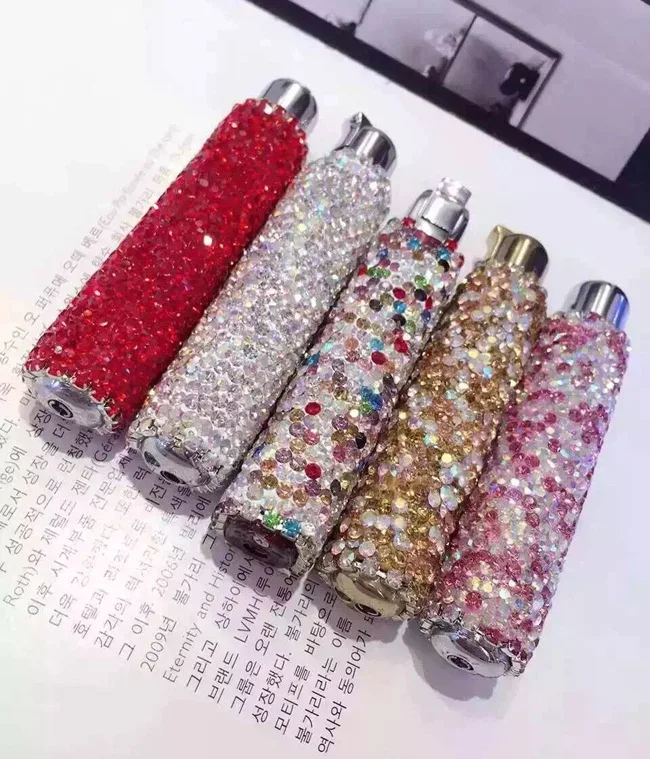 Personality Women diamonds Jet Butane Cigarette Lighter Gas Ultra-thin inflatable lighter Beautiful Cigar | Дом и сад