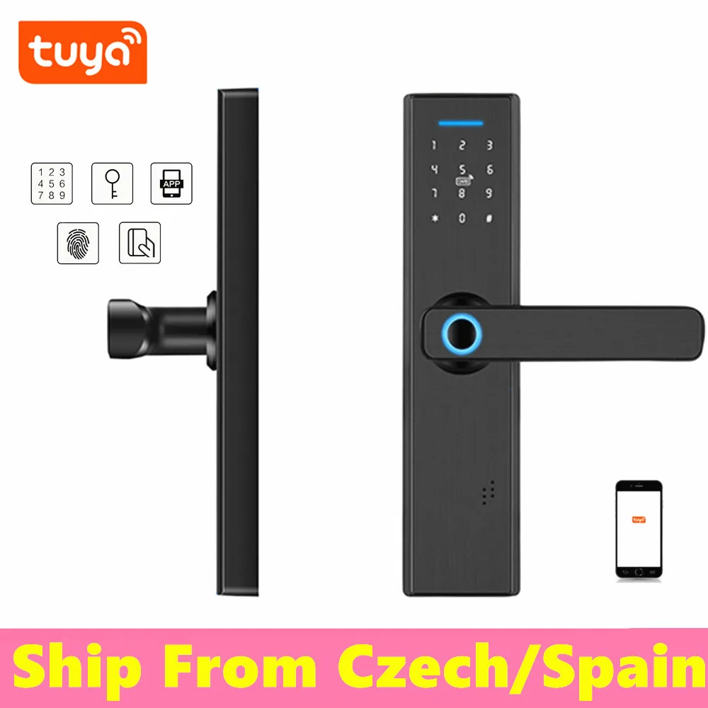 

Wifi Electronic Door Lock With Tuya APP Remotely Fingerprint Door Lock/Password/IC Card Door Lock Fechadura Digital Door Lock