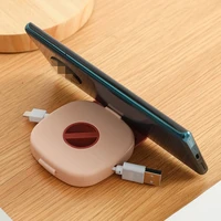 rotatable earphone wire organizer winder mobile phone holder cable organizer protable earphone cord bag cable case storage box