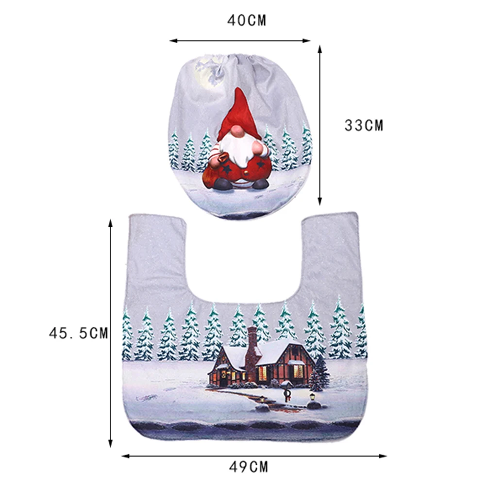 2 шт./компл. Рождественский коврик в ванную комнату с Сантой | Дом и сад