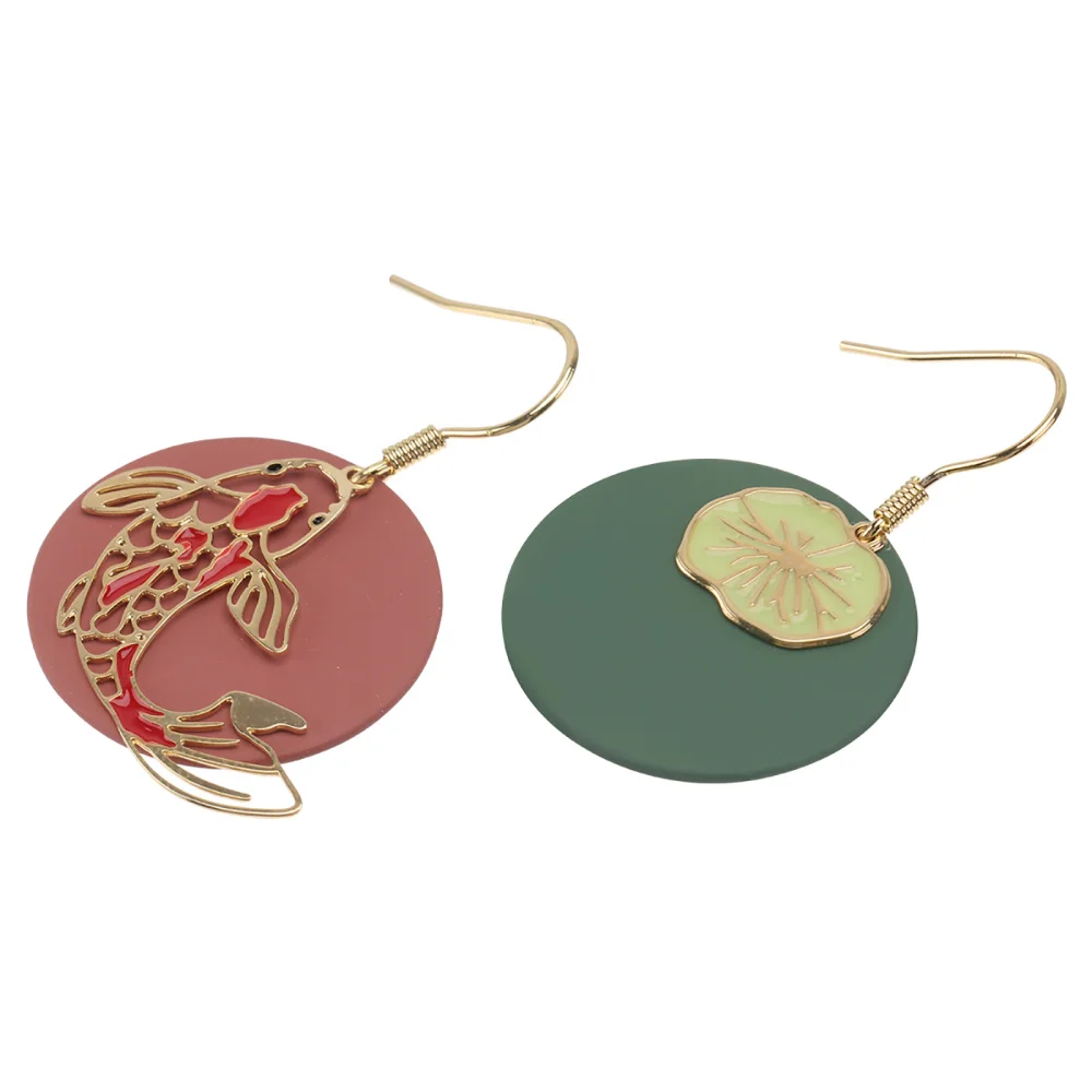 

1 Pair of Asymmetric Earrings Decorative Chinese Style Ear Pendant Ear Accessory