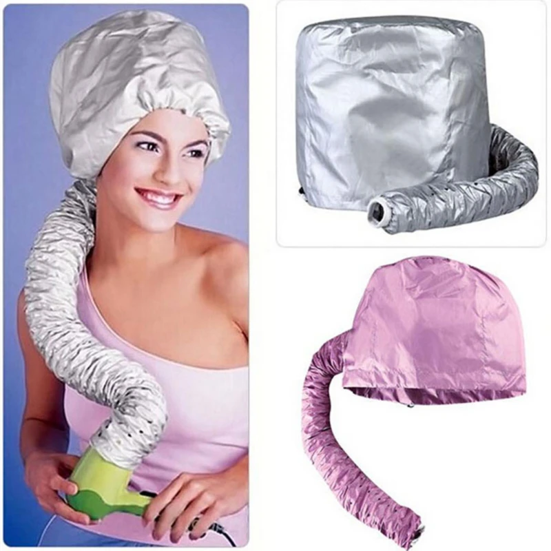 Hair Perm Portable Soft Hair Drying Cap Bonnet Hood Hat Blow Dryer Attachment Curlformers Gray Dry Hair   Cap