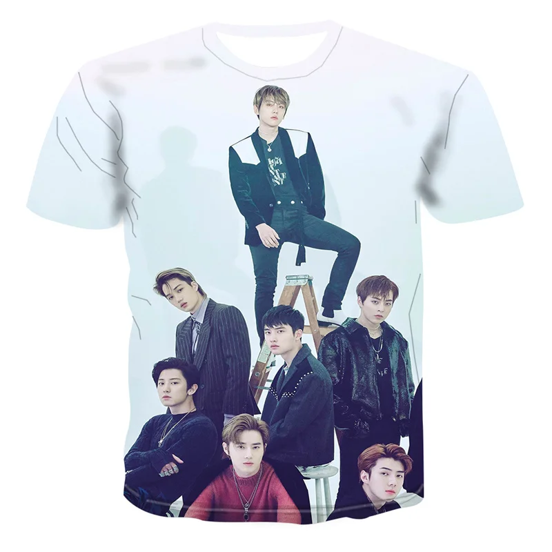 

Summer Fashion Men Tee Shirts Korean Male Singer 3D Printed Short Sleeve O-Neck Quick Dry Streetwear Unisex Tshirt 4XL Clothes