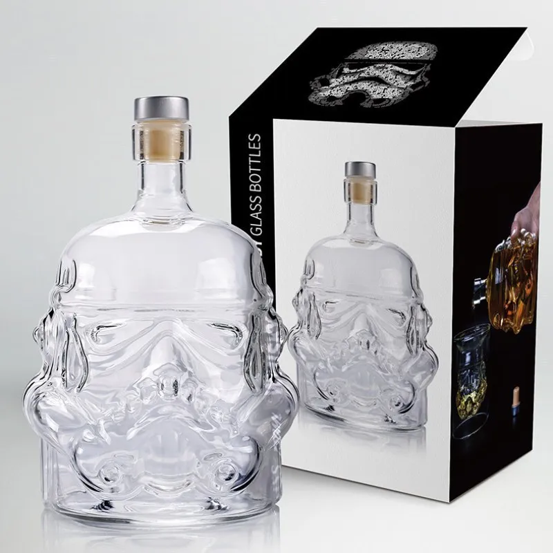 Decantador de Storm Trooper, jarra de vidrio de soldado blanco, botella de licor, botella de vidrio de alto boro, vino B 650ml, 1 ud.