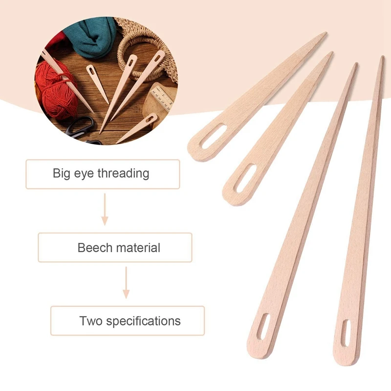 

10PCS DIY Wooden Weaving Loom Tools Tapestry Darning Knitting Needles Needlework Sewing Needle Big Eye Yarn Sewing Tools