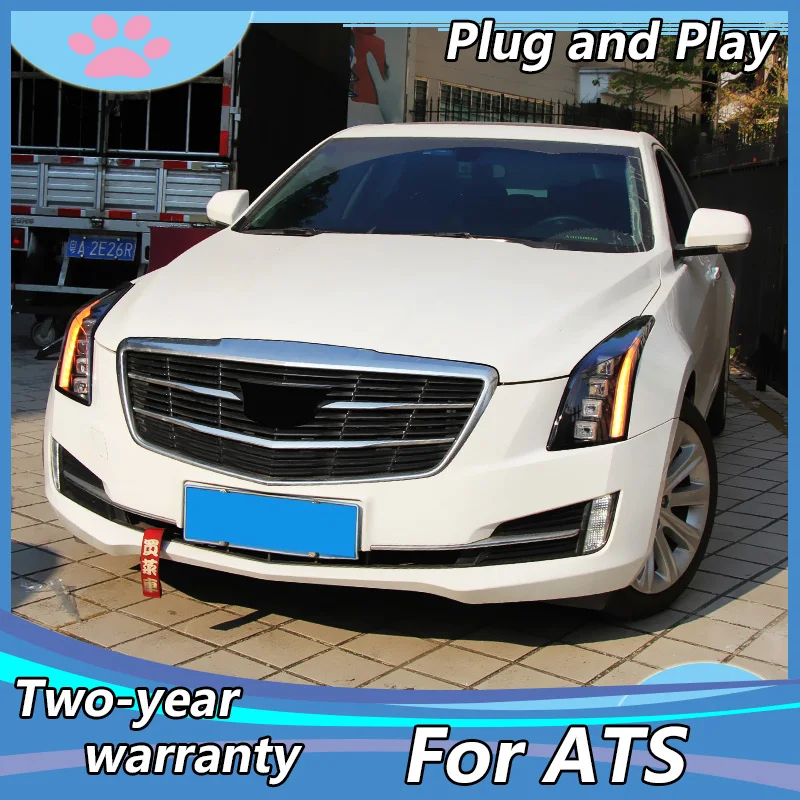 

Car Style LED headlights for Cadillac ATS 14-18 for ATS head lamp all LED DRL Lens Double Beam H7 HID Xenon bi xenon lens