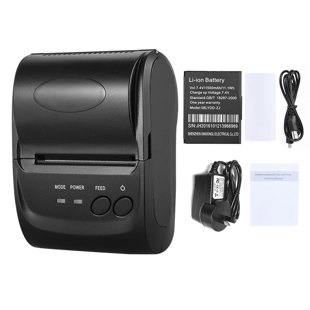 POS 5802DD Мини Портативный беспроводной USB термопринтер печать билетов для чеков iOS