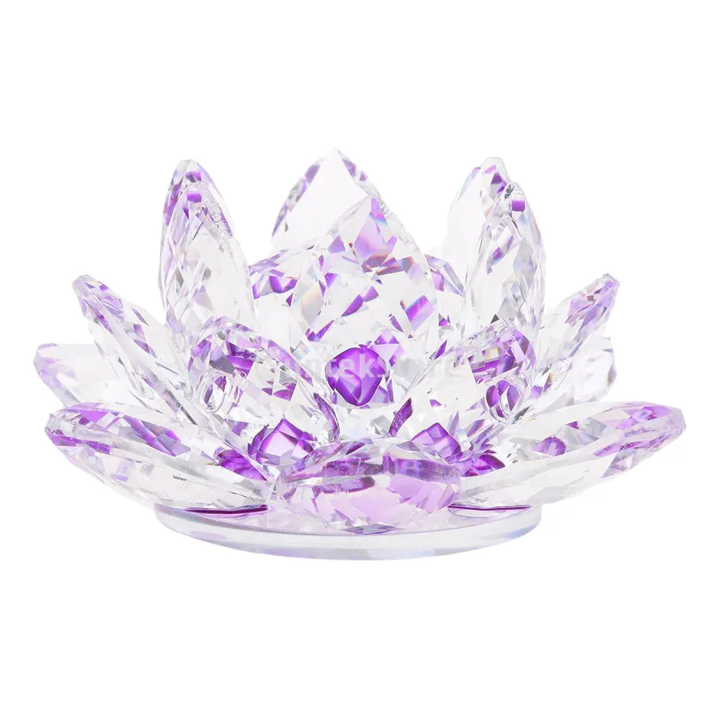 

2pcs Crystal Figurine Lotus Flower Models Wedding Centerpieces & Pink