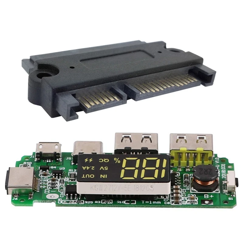 

1 шт. плата зарядного устройства с двумя USB 5 В 18650 а и 1 шт. адаптер переходника SATA 22P 7 + 15 штекер на SATA 22Pin