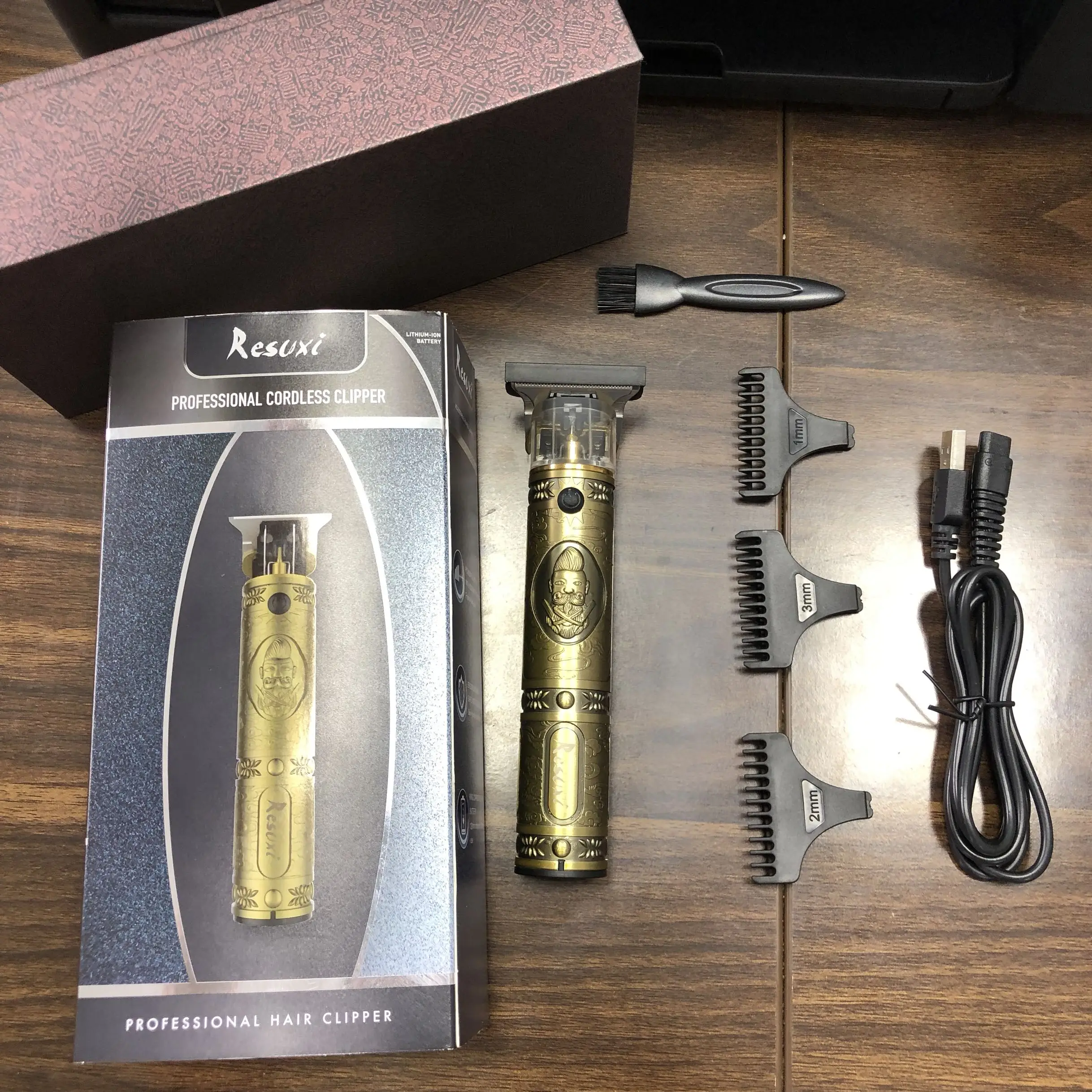 

Cordless Men Hair Clipper Barber 0mm Professional Buddha Dragon Electric Hair Cutting Machine Beard Shaving Outliner Trimmer Kit