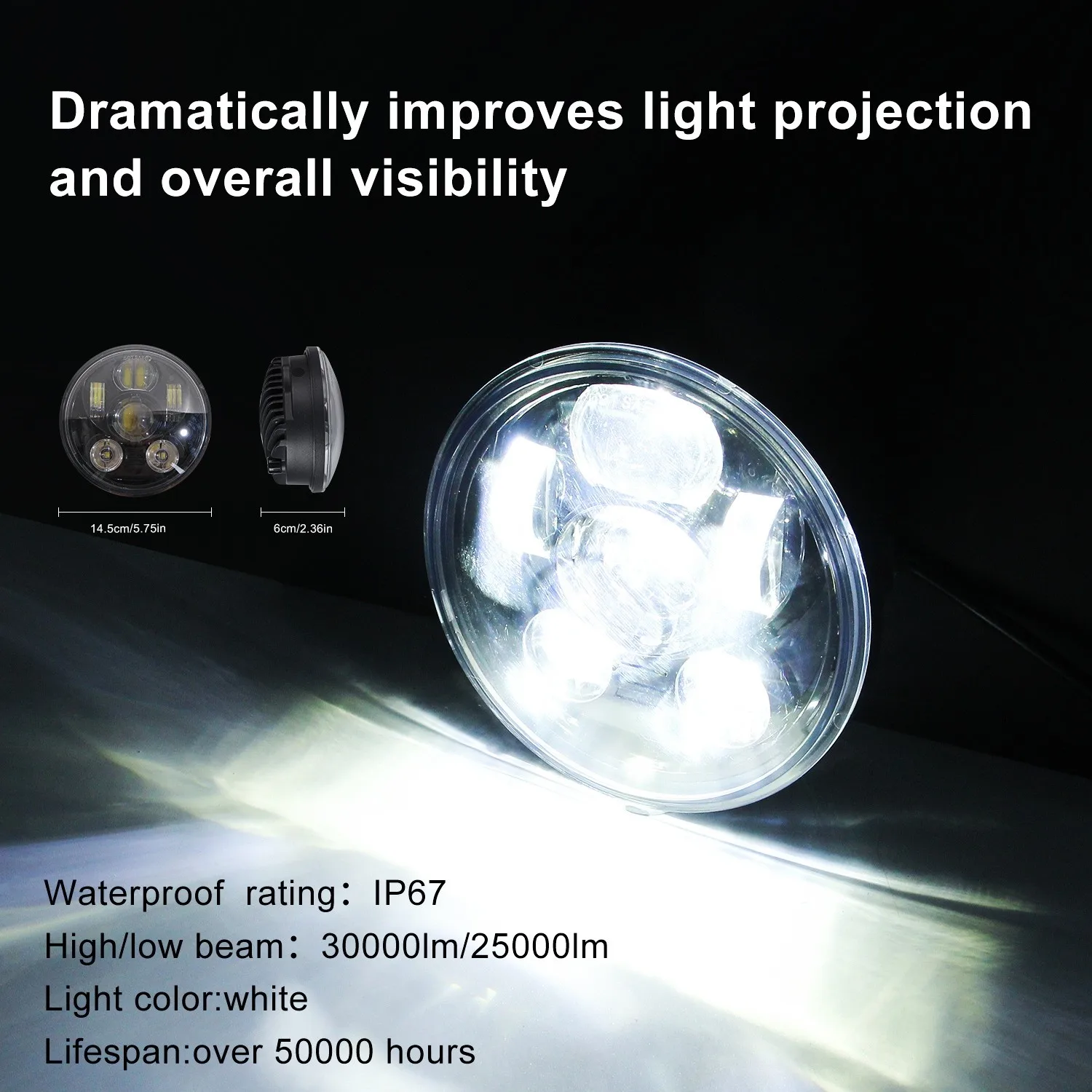 

5.75 Inch Headlight 6000K 9-30V Accessories For Sportster Dyna Iron 883 Touring Light