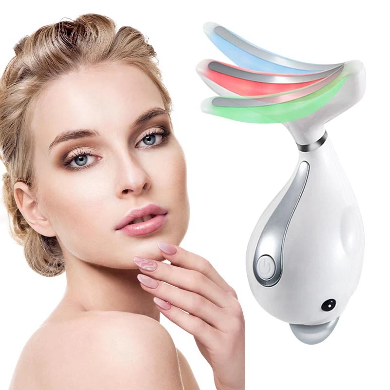 

Electric Led Face Light Therapy Vibration Face Neck Massager Double Chin Wrinkle Removal Skin Lifting Facial Beauty Product