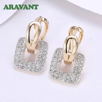gold square hoop earrings for women wedding party fashion jewelry