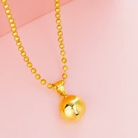 smooth ball pendant chain gold filled fashion women jewelry gift