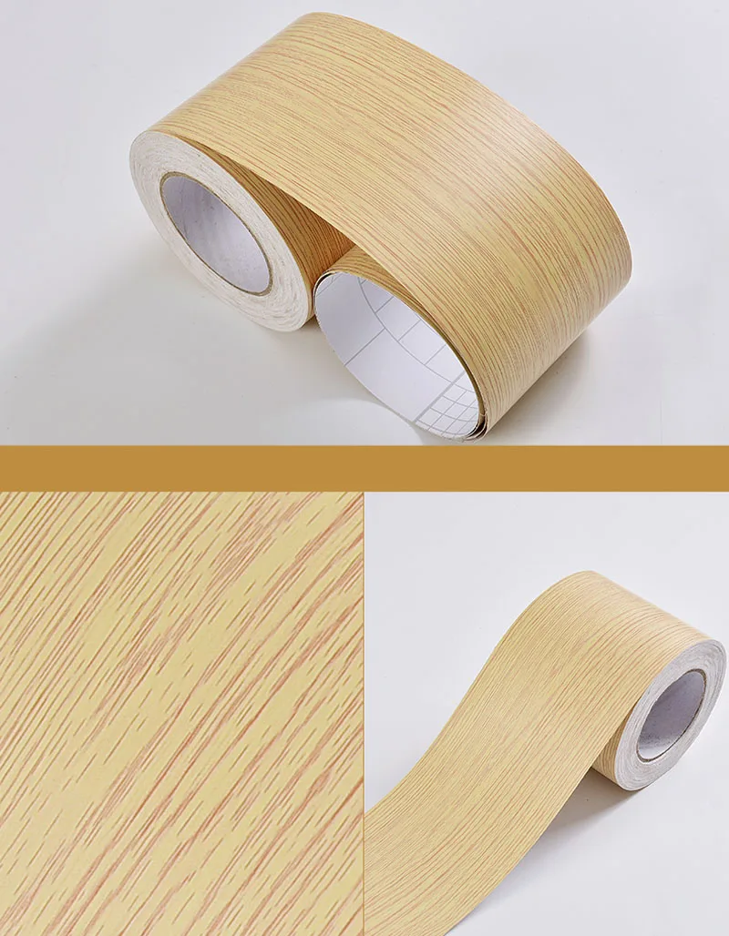 Wood MI DIY самоклеящаяся напольная контактная бумага деревянный стиль окантовочная линия наклейка Водонепроницаемая виниловая линия талии настенная бумага домашний декор - Цвет: Wood MI