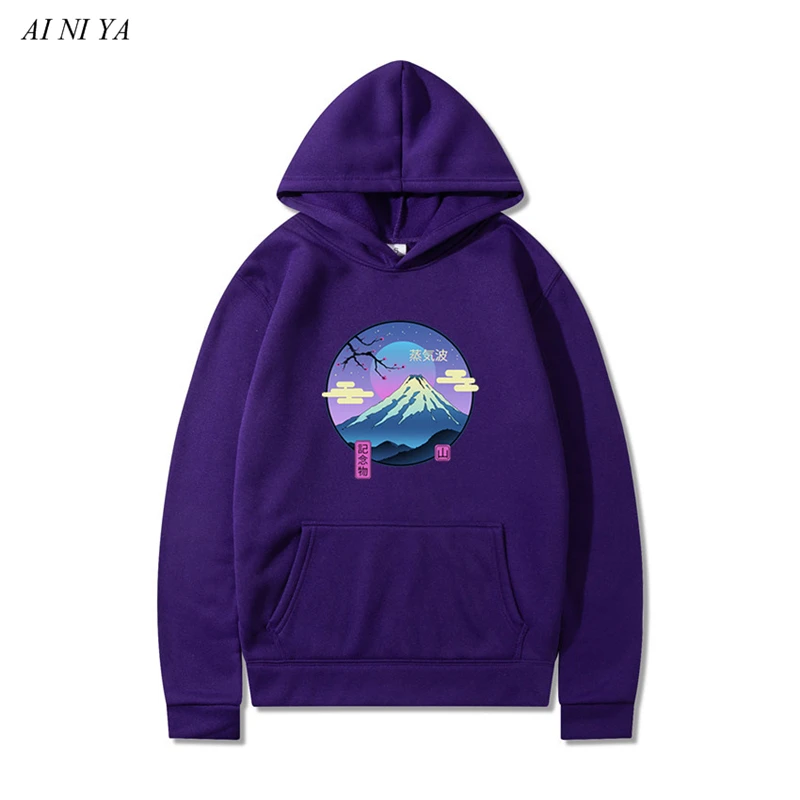 

Mount Fuji Pattern Hoodies Japan Landscape Man Pullover Warm Harajuku Hoody For Men Street Fashion Punk Mens Hooded Sweatshirt