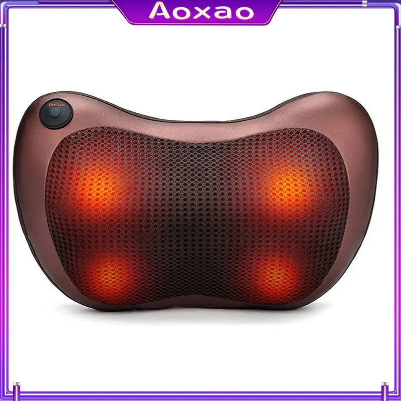 Relaxation Massage Pillow Vibrator Electric Body Shoulder Back Heating Kneading Infrared Therapy Pillow Shiatsu Neck Massager