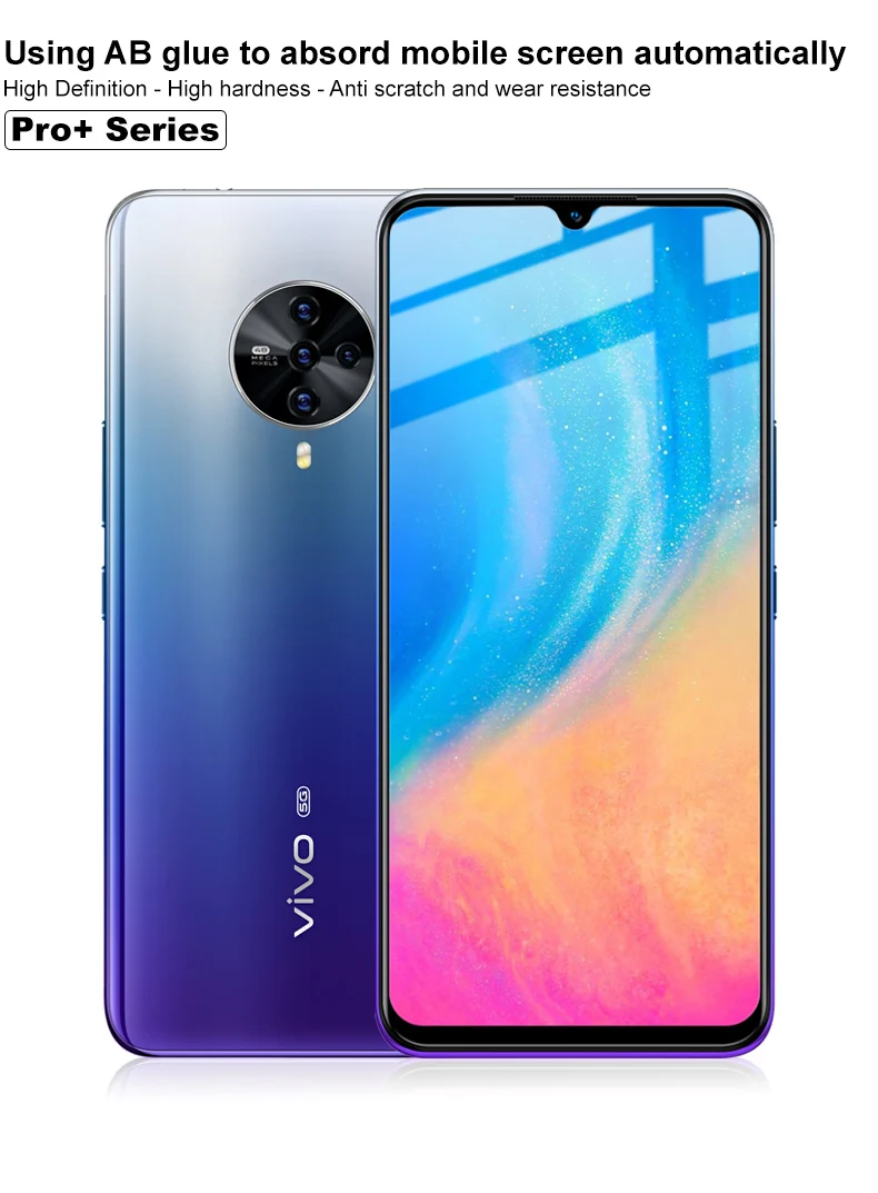 

IMAK Pro+ Version Glass VIVO S6 5G Glass Screen Protector Full AB Glue Coverage Tempered Glass for VIVO S6 5G Glass Film