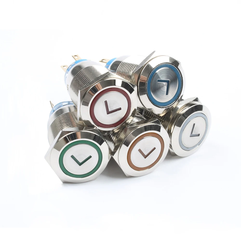 19 мм Высокое качество металла мощность стрелка латунь кнопочный переключатель