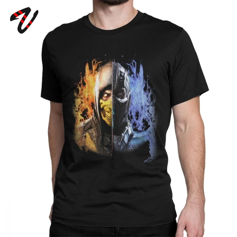 

Men Tshirt Mortal Kombat X Tees Scorpion VS Sub Zero Clothes MKX Liu Kang Fashion Cotton T-Shirts Popular Fighting Game T Shirt