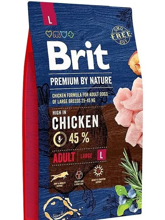 Корм Brit Premium by Nature Adult L для взрослых собак крупных пород Курица 8 кг.|Сухой корм