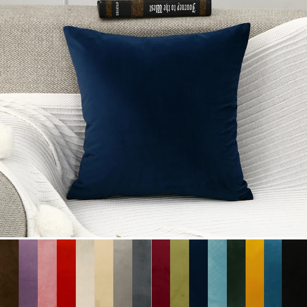 

Solid Velvet Sofa Cushion Cover 40x40/45x45/40x60/50x50/55x55/60x60cm Super Soft Throw Pillow Case Decorative Home Office Car