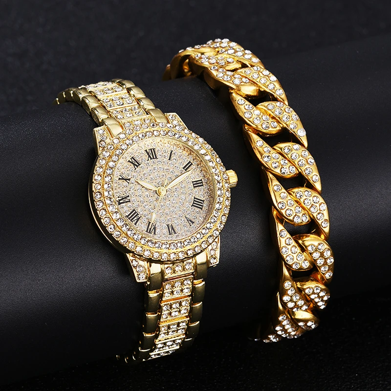 Diamond Women Watches Gold Watch Ladies Wrist Watches Luxury Brand Rhinestone Women's Bracelet Watches Female Relogio Feminino