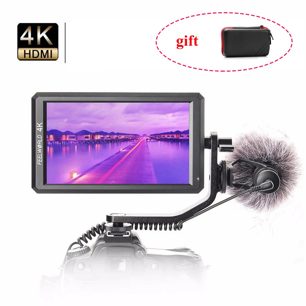 Feelworld F6 5," ips 4K HDMI камера-Топ ЖК-монитор для Nikon sony DSLR камера видео может питать для DSLR или беззеркальной камеры
