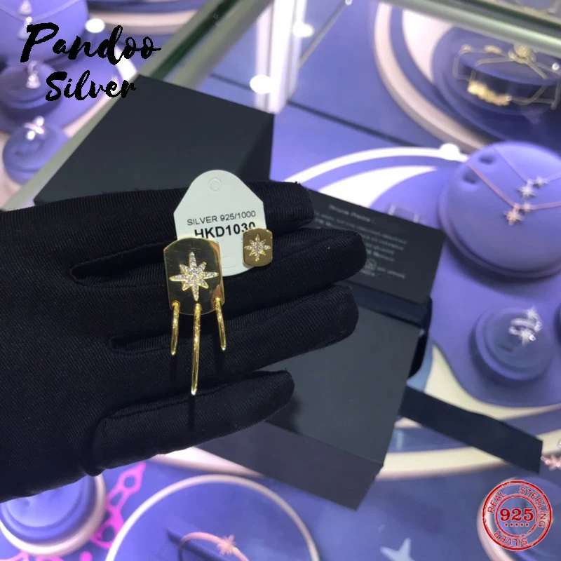 Модный шарм копия 1:1 асимметричная звезда серьги с обручем и его шпильки женщин