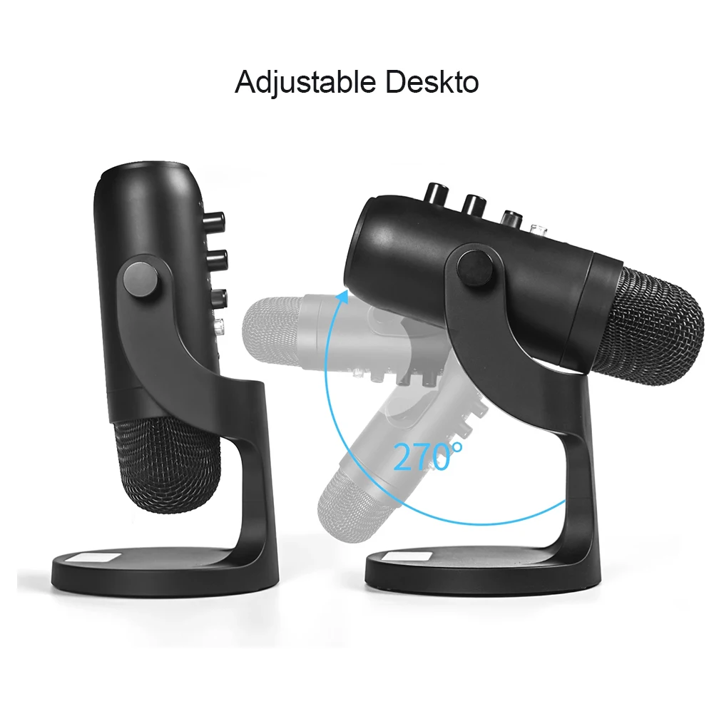 Конденсаторный USB микрофон для компьютера студийный с поп фильтром игр и