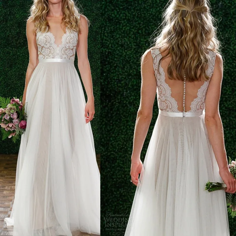 

AliExpress Popular European and American New Lace Dress Deep V Backless Sexy Bridesmaid Wedding Dress