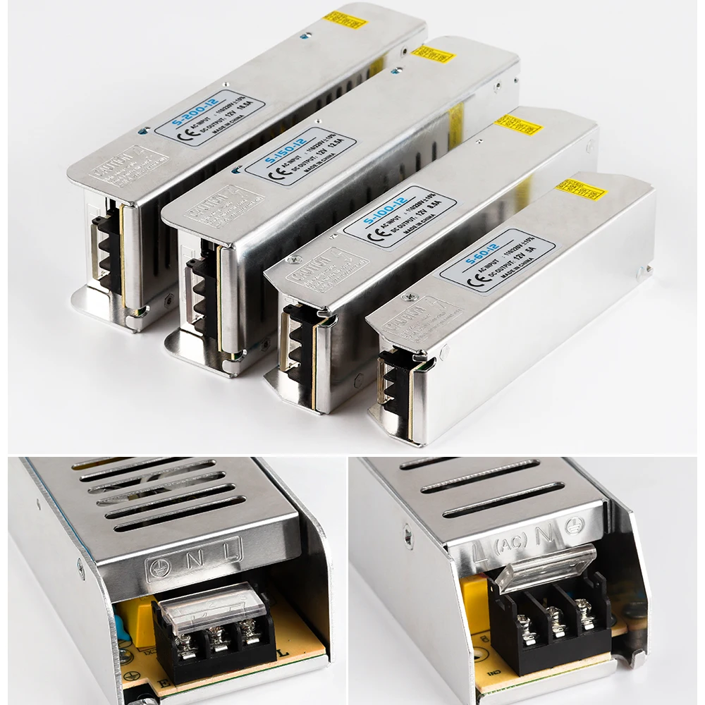 Трансформаторы для светильник лент DC 12 В адаптер питания светодиодных 5 А 100