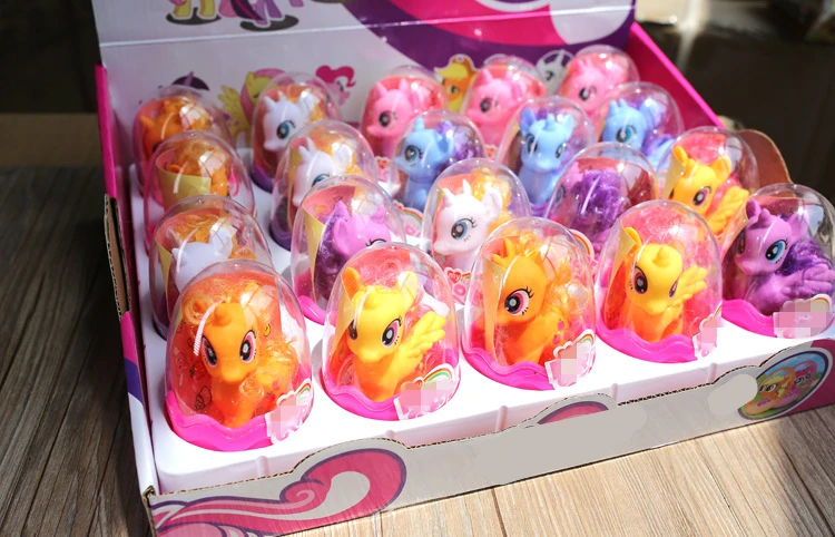 

1pcs Lovely unicorn figures Surprise Egg Doll Children Collection Beautiful horse Kids Toy Comes with sticker comb