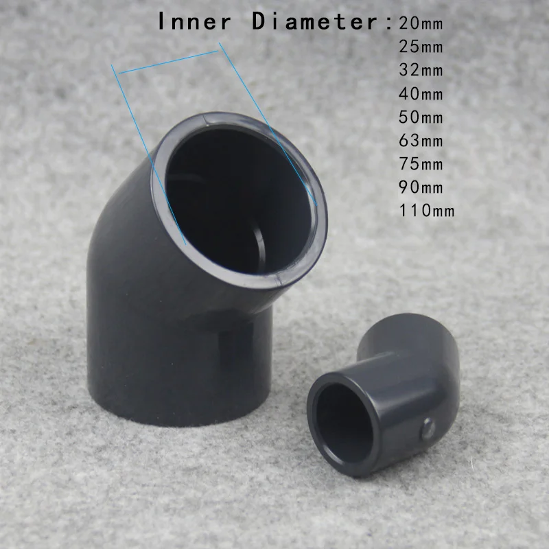 

UPVC Connector 45 Degrees Elbow Aquarium Fish Tank Pipe Joints Garden Water Connectors UPVC Tube Joint 1 Pcs
