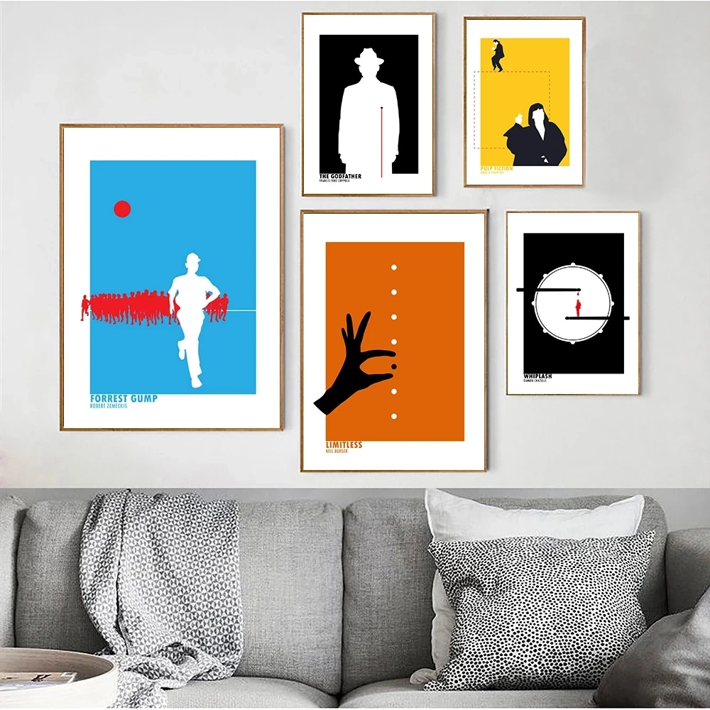 Черная абстрактная картина крестного отца плакат принты модная фантастика белая