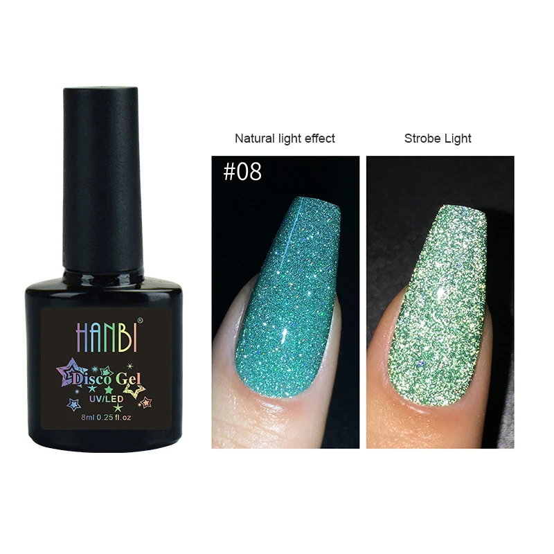 9 Цвета Светоотражающие лак для ногтей Гель-лак яркий банджи порошок клей Эффект