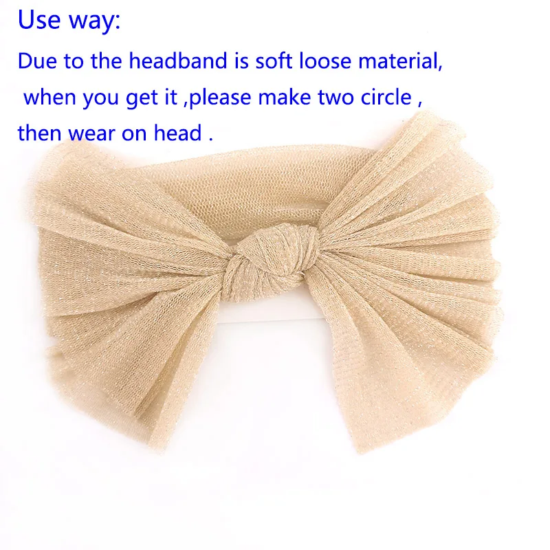 Повязка на голову из мягкой золотой и серебряной пряжи повязка для новорожденных